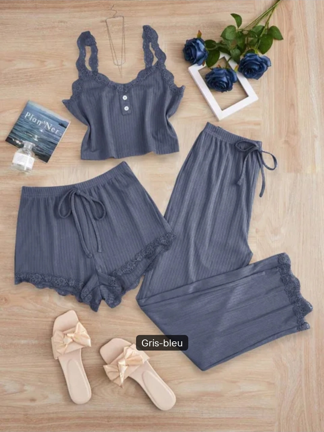Ensemble Nuit 3 Pièces Femme — Loungewear Confort & Élégance