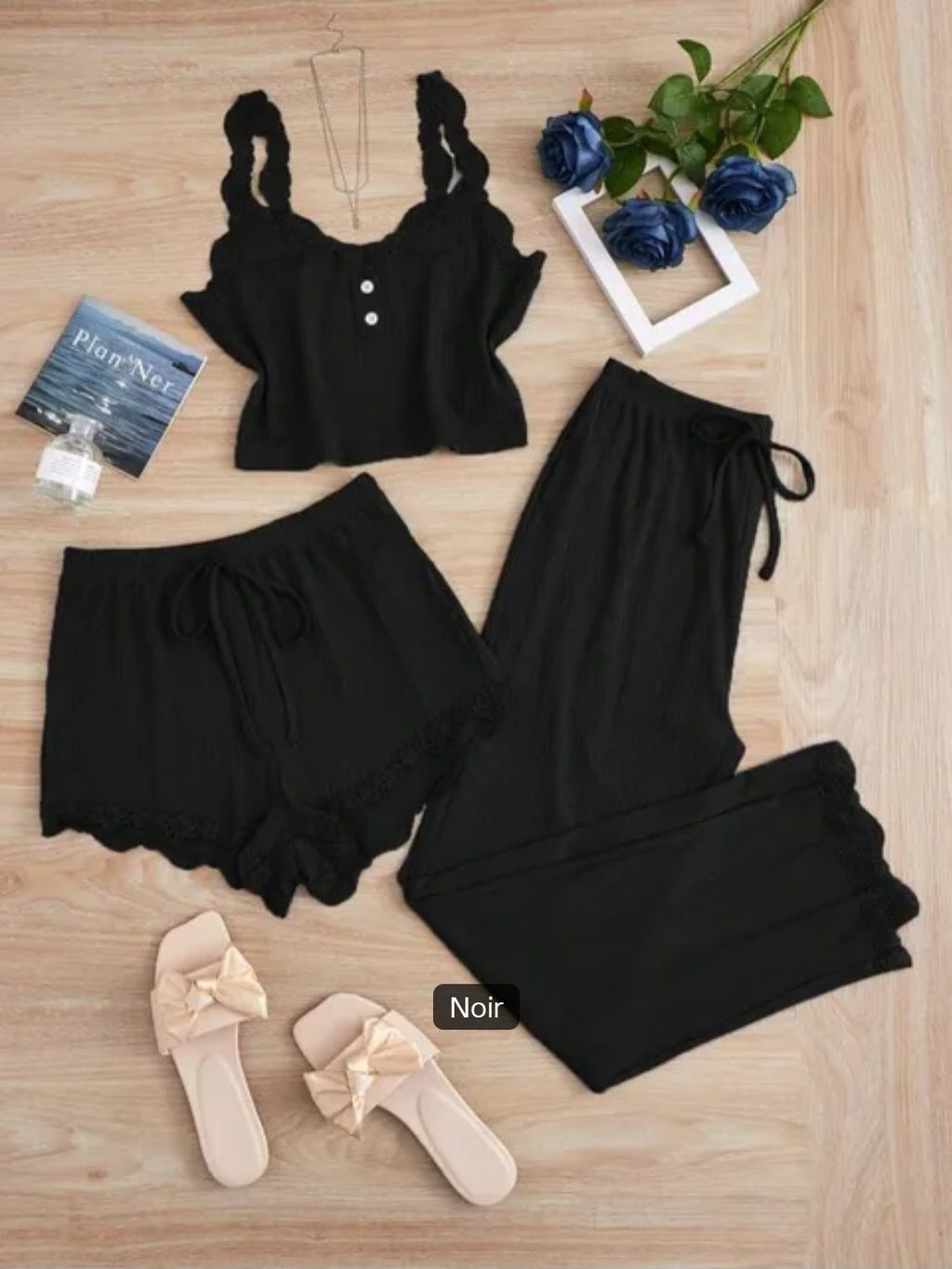 Ensemble Nuit 3 Pièces Femme — Loungewear Confort & Élégance