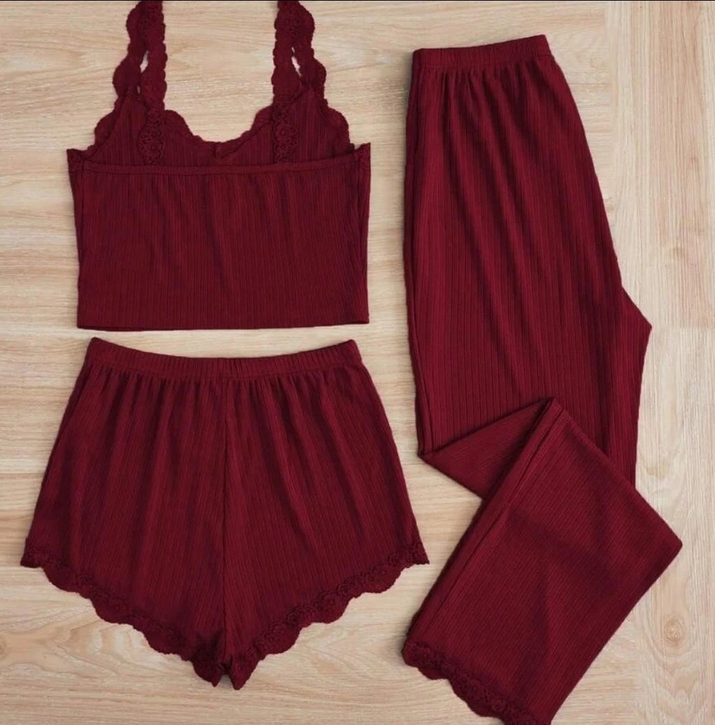 Ensemble Nuit 3 Pièces Femme — Loungewear Confort & Élégance