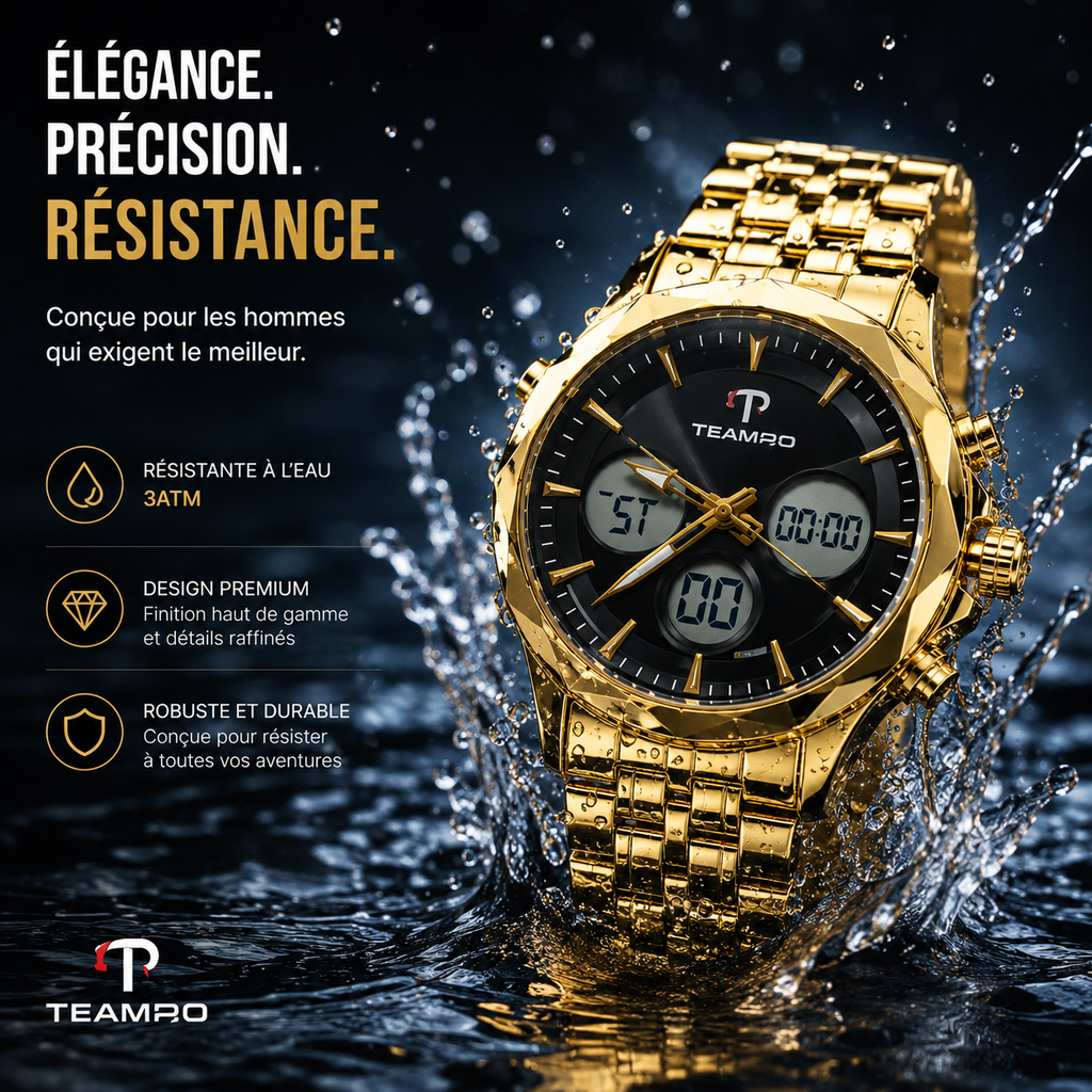 ⌚ Montre Homme Premium Gold Edition