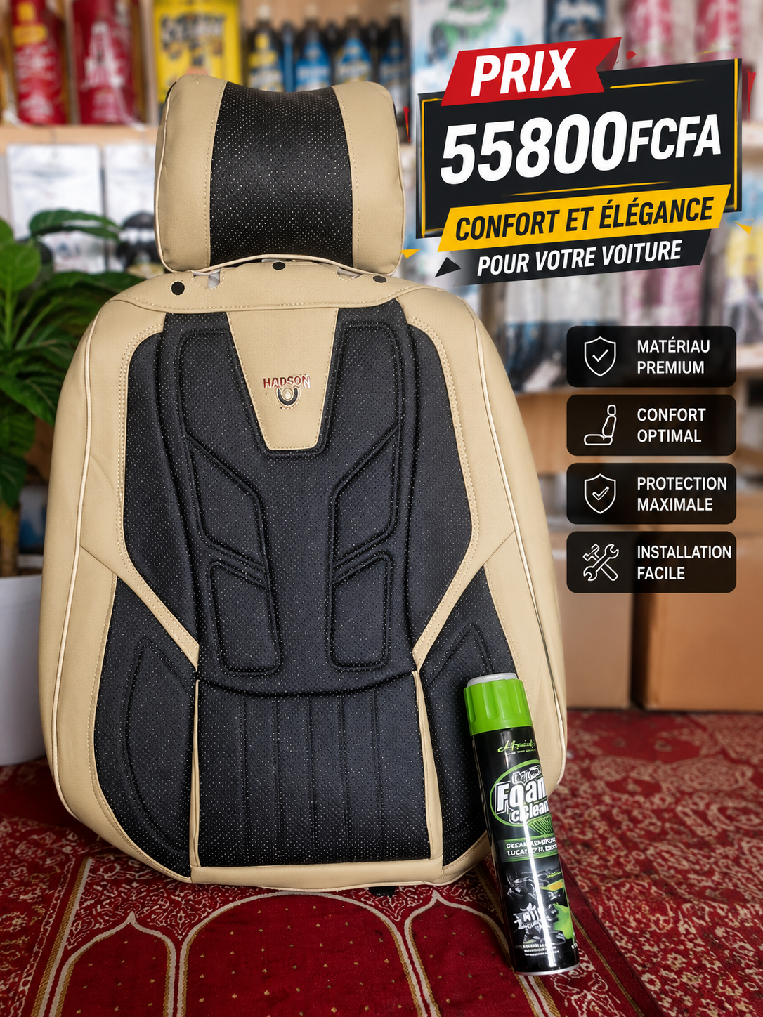 Coussin de Siège Voiture en Cuir – Confort & Style Premium