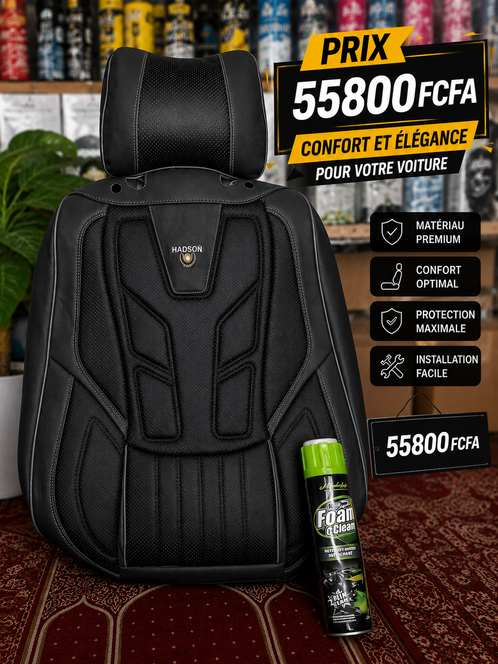 Coussin de Siège Voiture en Cuir – Confort & Style Premium