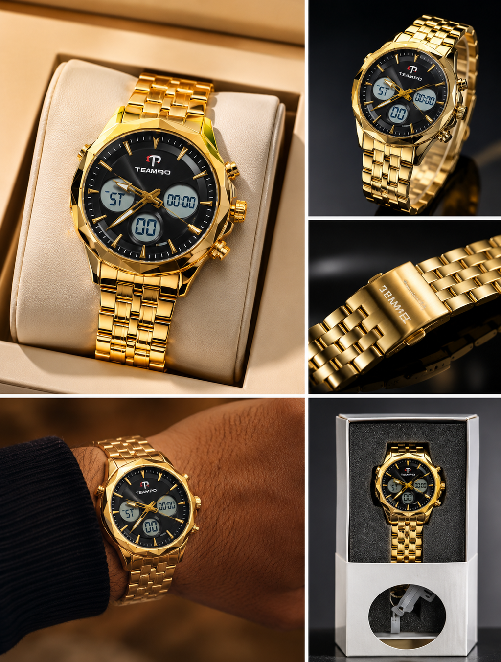⌚ Montre Homme Premium Gold Edition