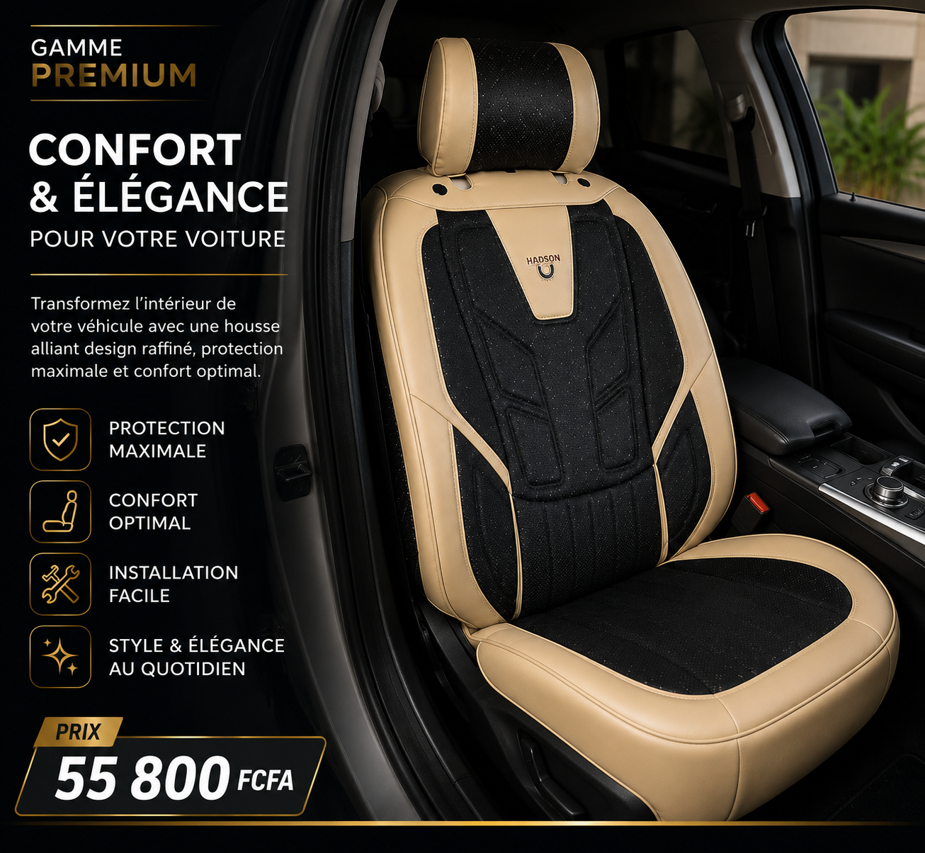 Coussin de Siège Voiture en Cuir – Confort & Style Premium