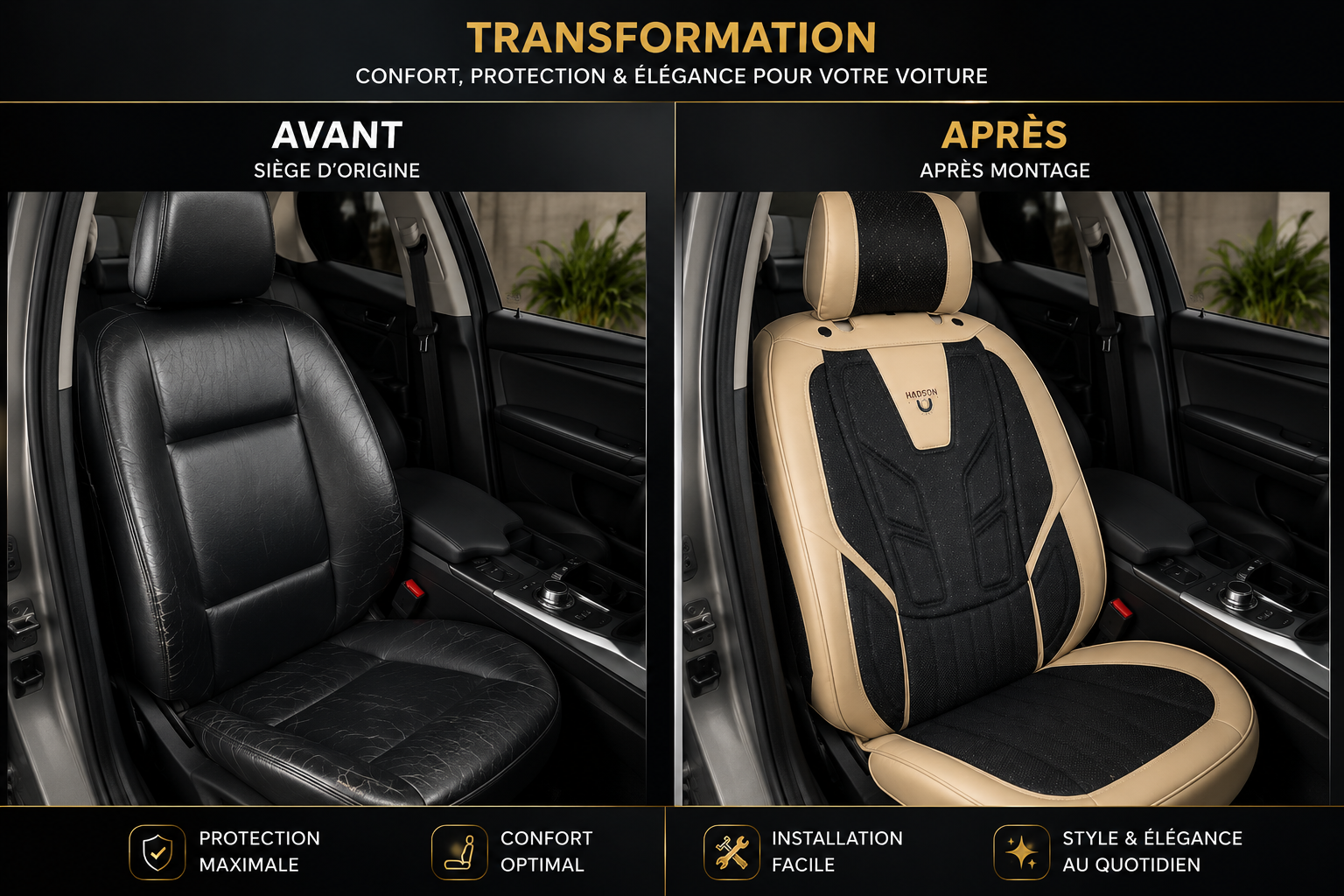 Coussin de Siège Voiture en Cuir – Confort & Style Premium